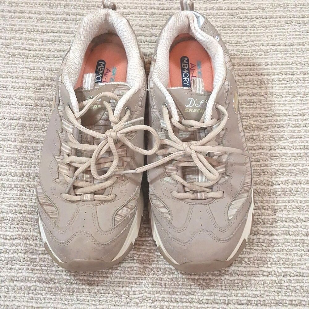 Skechers D-Lites Interlude Taupes Womenss Size 9 Air Cooled Memory Foam Wide Fit